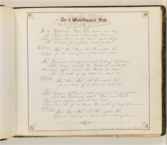 (MANUSCRIPTS and MANUSCRIPT REFERENCE / AMERICAN ART.) Album containing 66 pen-and-ink drawings illustrating 2 poems.